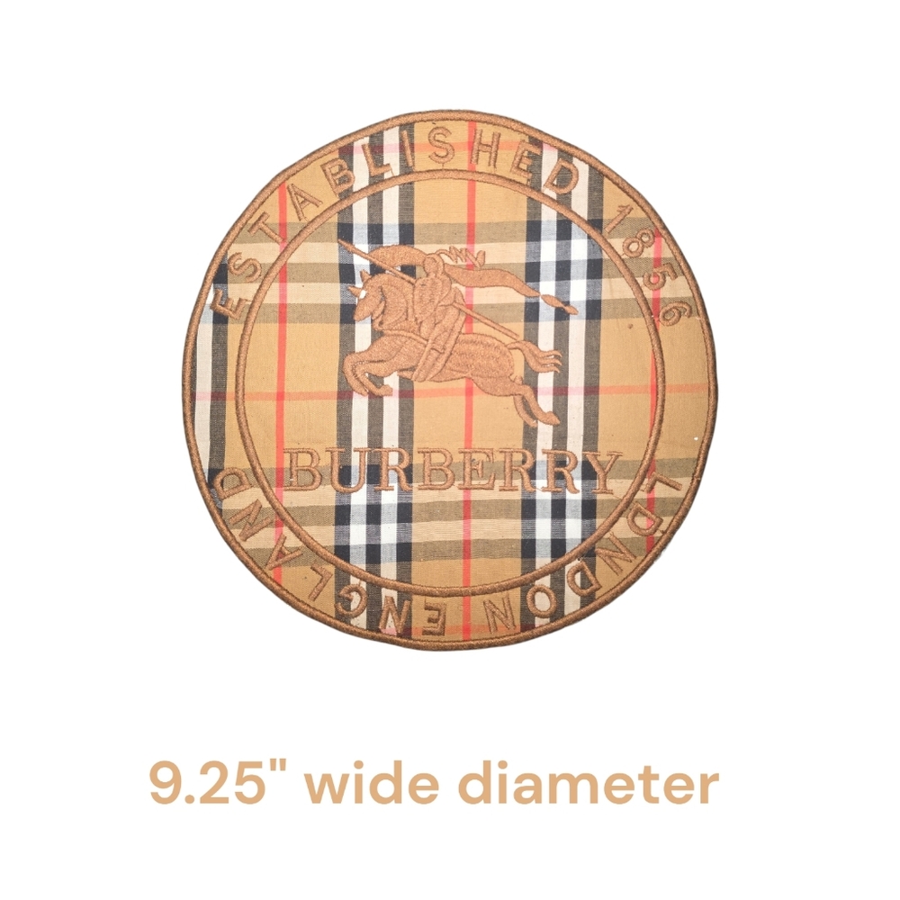 Large Luxury Fashion Brown Plaid Iron on Patch 9.5"